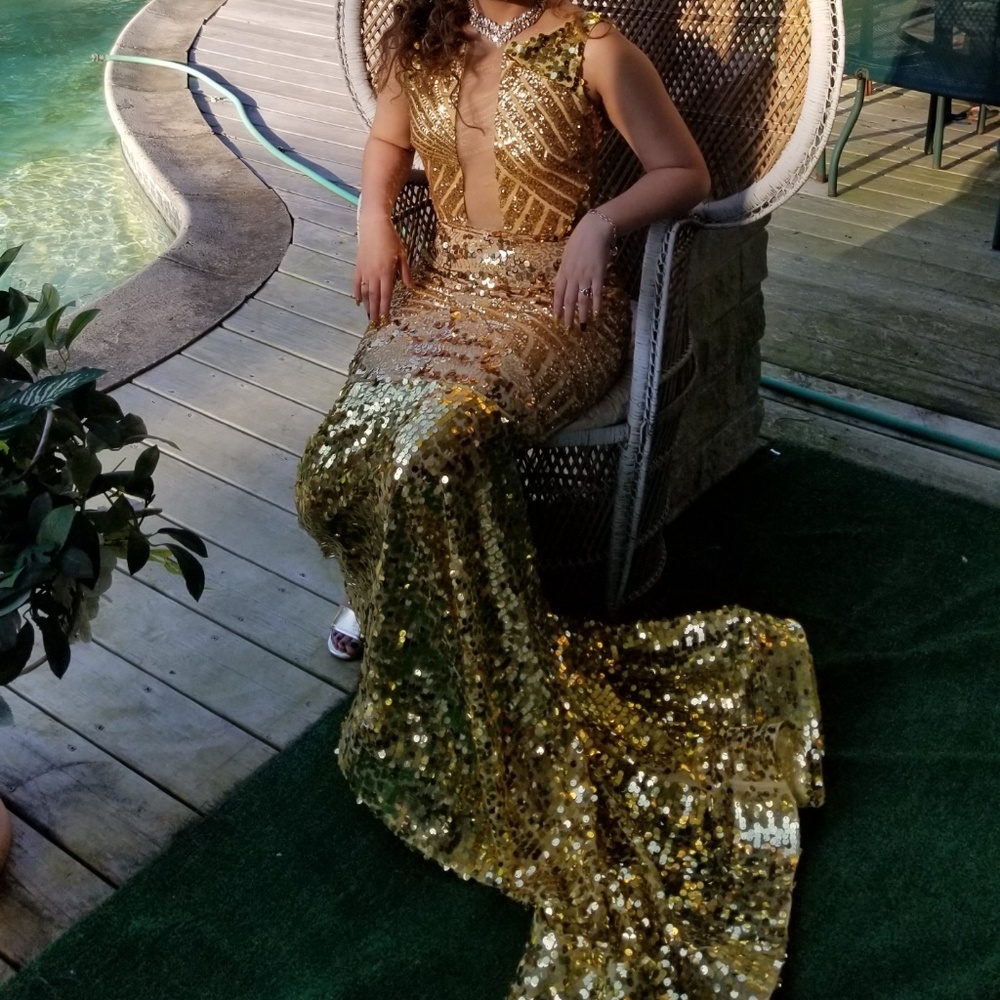 Elegant Designer Evening Gown with accessories - Picture 5 of 8